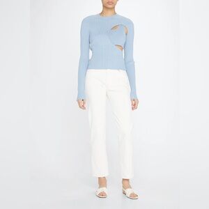 JONATHAN SIMKHAI Vivianne Compact Rib Mock Neck Top M